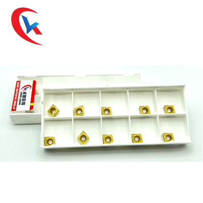 Le carbure de tungstène CCMT060204 de usinage en acier insère le revêtement chimique jaune