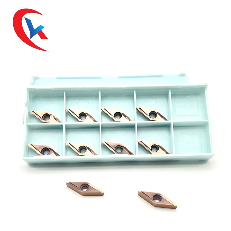Insertions de finition de carbure de tungstène de la lame VBGT 110302 R-Y Bronze Wear-Resistant Coating HRA 91,8 de commande numérique par ordinateur
